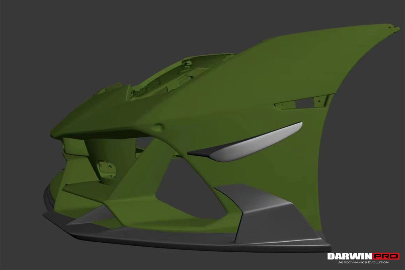 2019 - 2023 Lamborghini Huracan EVO 4WD ONLY BKSS Style Carbon Front Bumper Canards