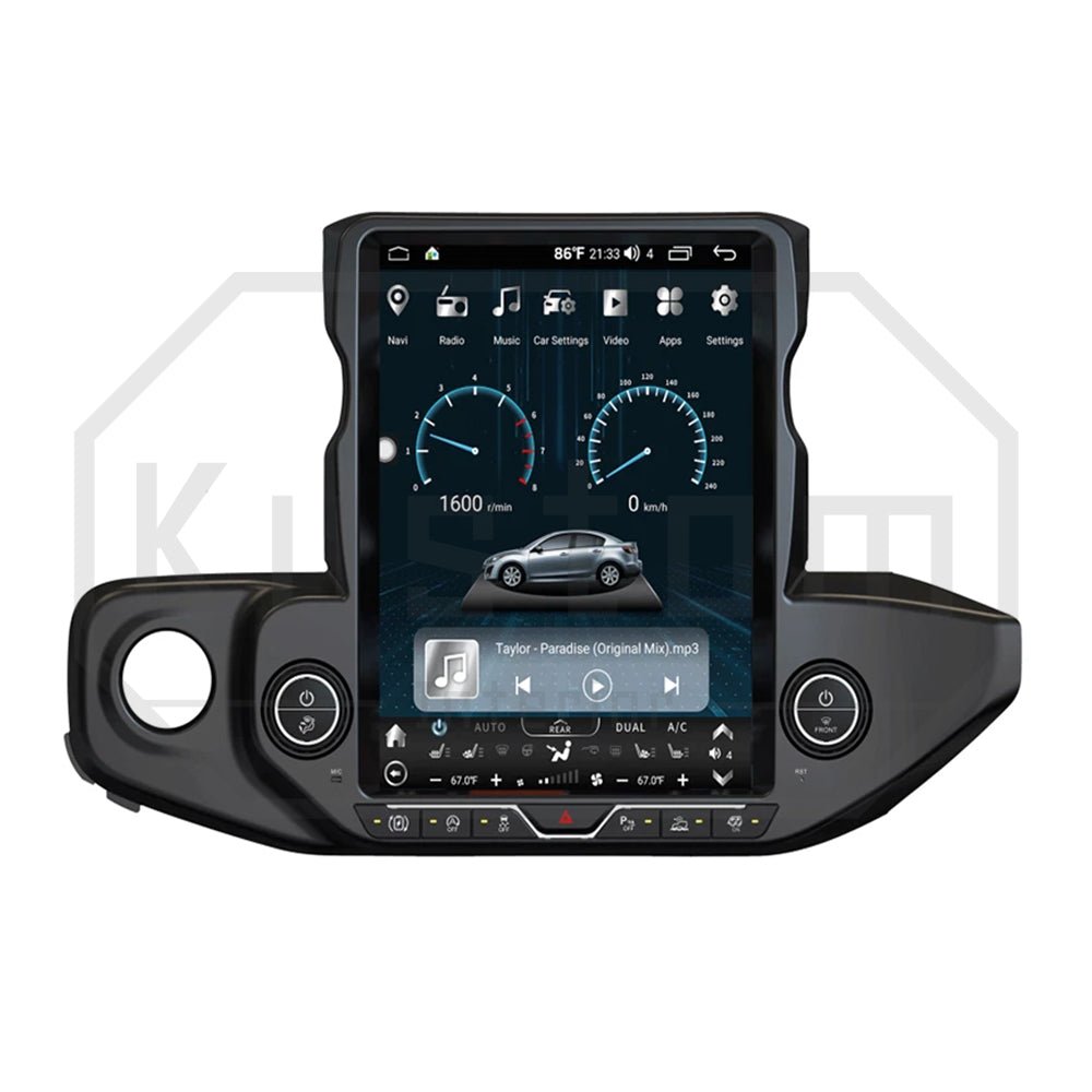 Jeep Wrangler JL 12.1 Inch Vertical Touchscreen CarPlay Infotainment System 2018-Up