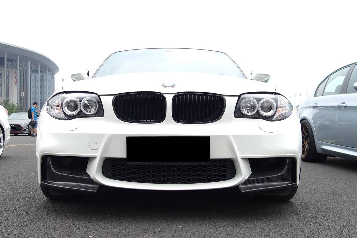 2008-2013 BMW E82 E88 1M RZ Style Carbon Fiber Front Lip Spiliter - Carbonado