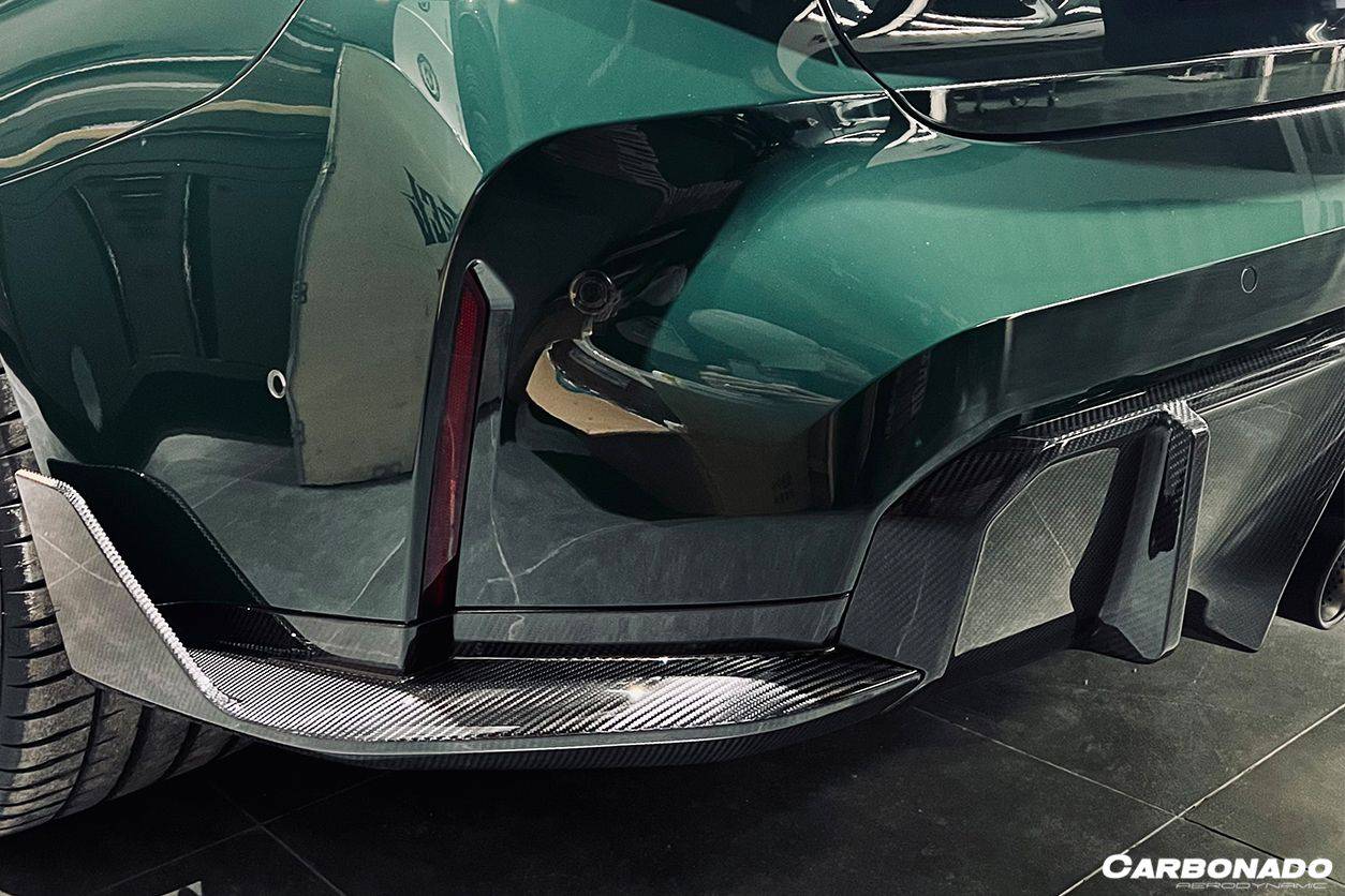2021-UP BMW M4 G82 & G83 MP Style Carbon Fiber Middle Rear Lip with Caps - Carbonado