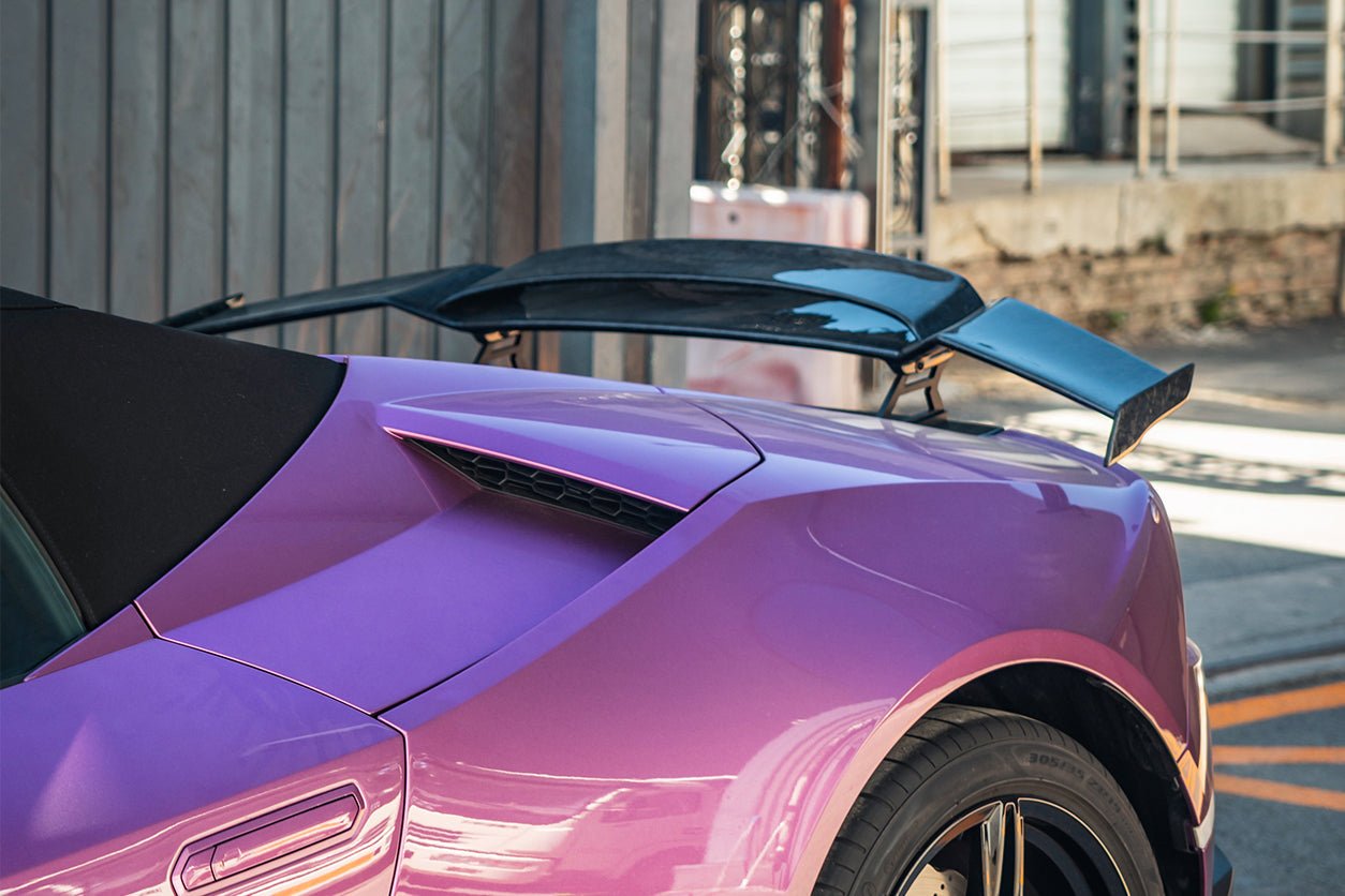 2015 - 2025 Lamborghini Huracan LP610 & LP580 & EVO & Tecnica MD Style Carbon Fiber Trunk Spoiler with Base