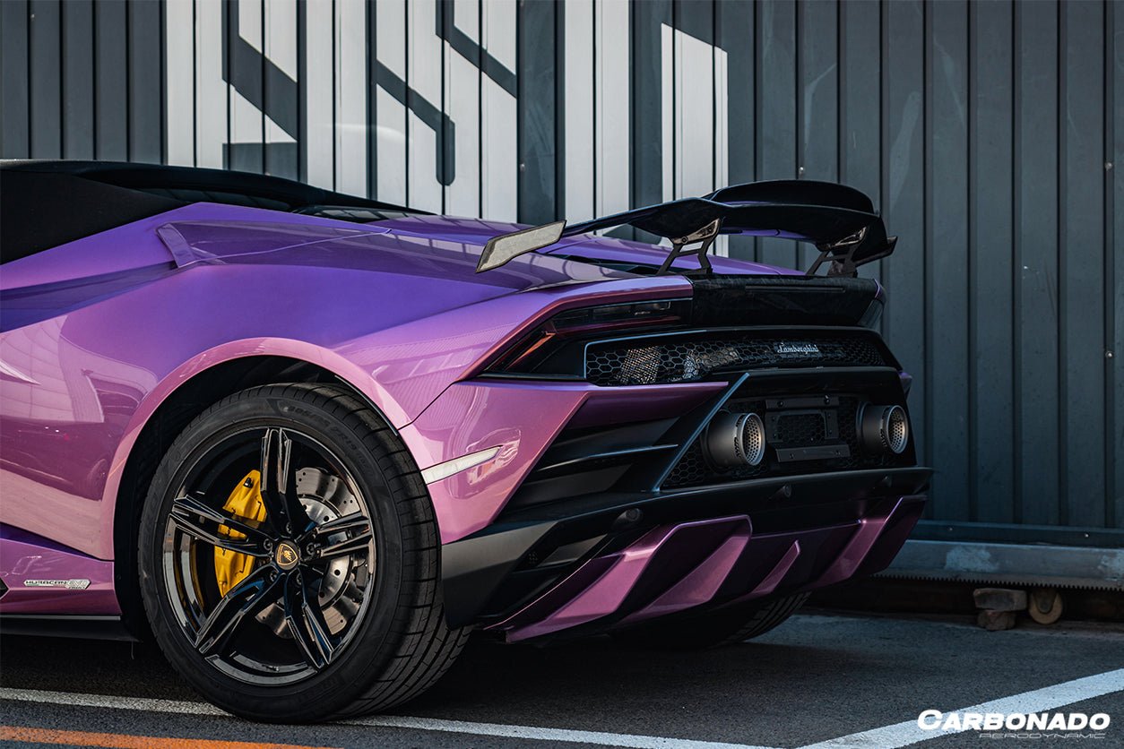 2015 - 2025 Lamborghini Huracan LP610 & LP580 & EVO & Tecnica MD Style Carbon Fiber Trunk Spoiler with Base