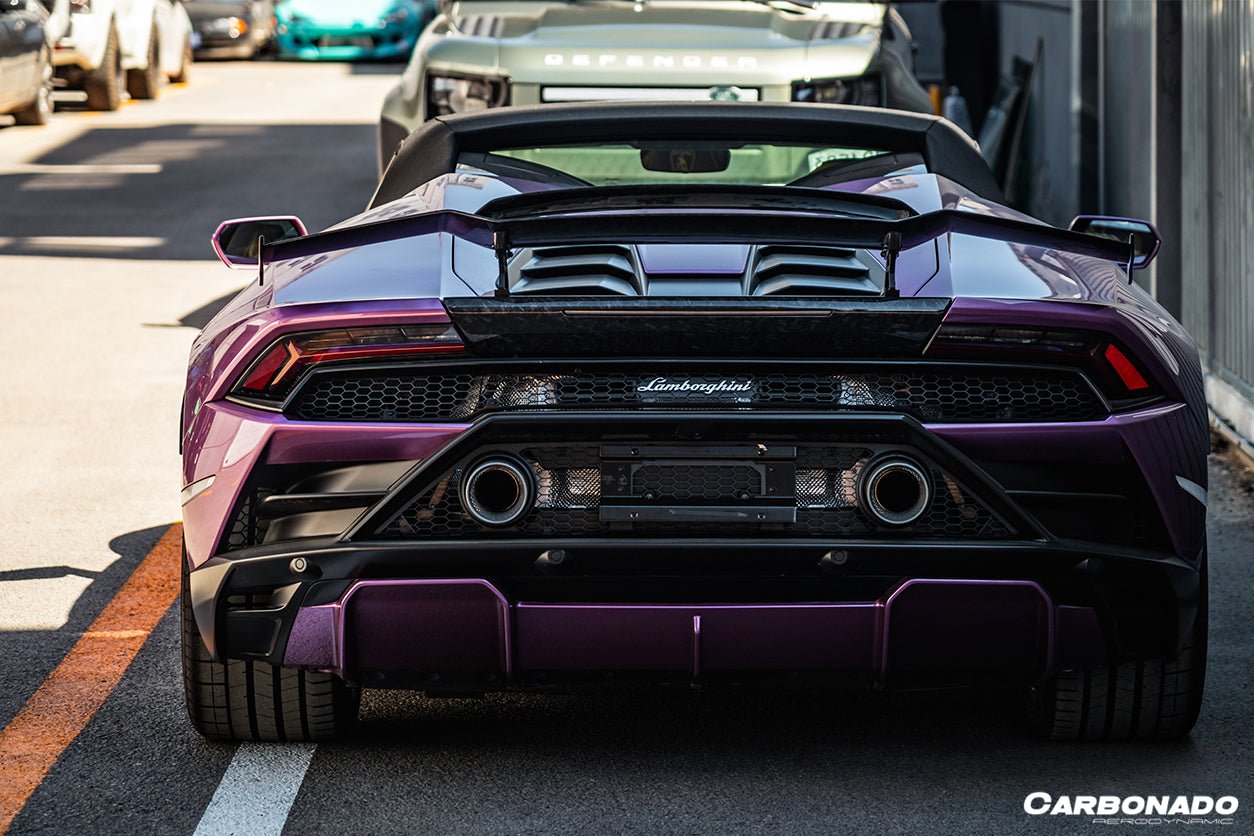 2015 - 2025 Lamborghini Huracan LP610 & LP580 & EVO & Tecnica MD Style Carbon Fiber Trunk Spoiler with Base
