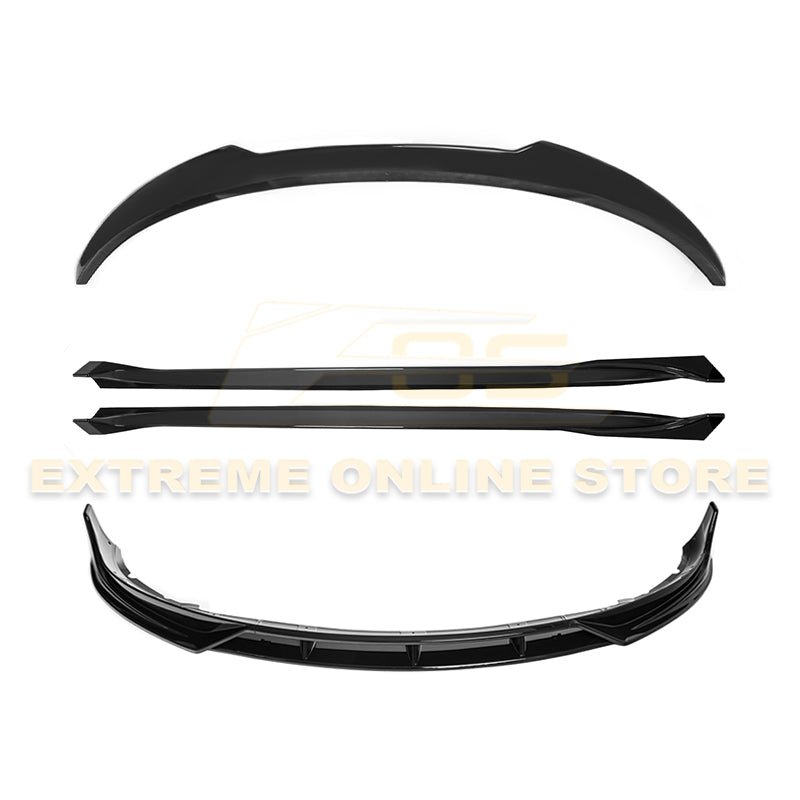 Tesla Model 3 Performance Style Gloss Black Full Aero Kit Splitter Side Skirts Spoiler 2017-2023