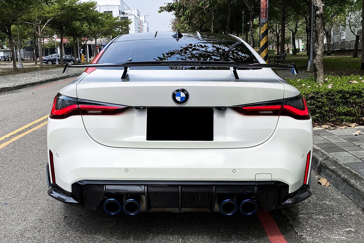 2021-2025 BMW M3 G80 MP Style Carbon Fiber Quad Rear Lip with Winglets