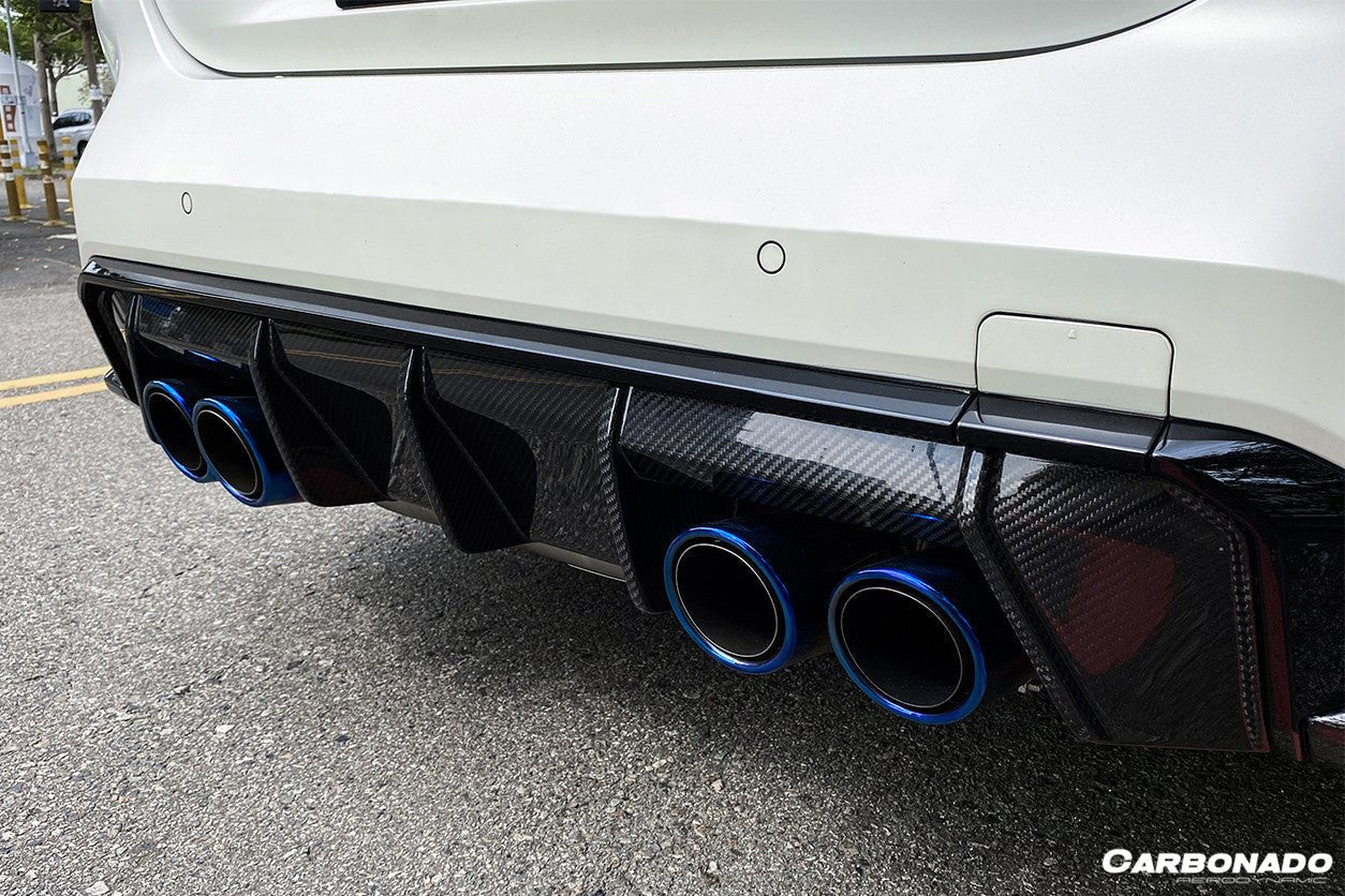 2021-2025 BMW M3 G80 MP Style Carbon Fiber Quad Rear Lip with Winglets