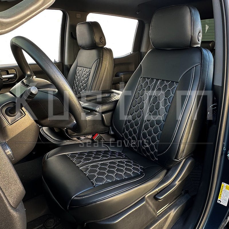 2019-up-gmc-sierra-premium-custom-leather-seat-coversCrew Cab | Double Cab W/ Standard Center Console