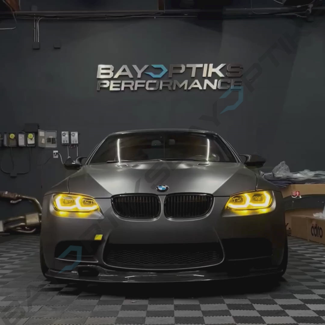 BMW E9X E90 E92 M3 & E92 Coupe Laser Style LED Headlights CSL Yellow/White