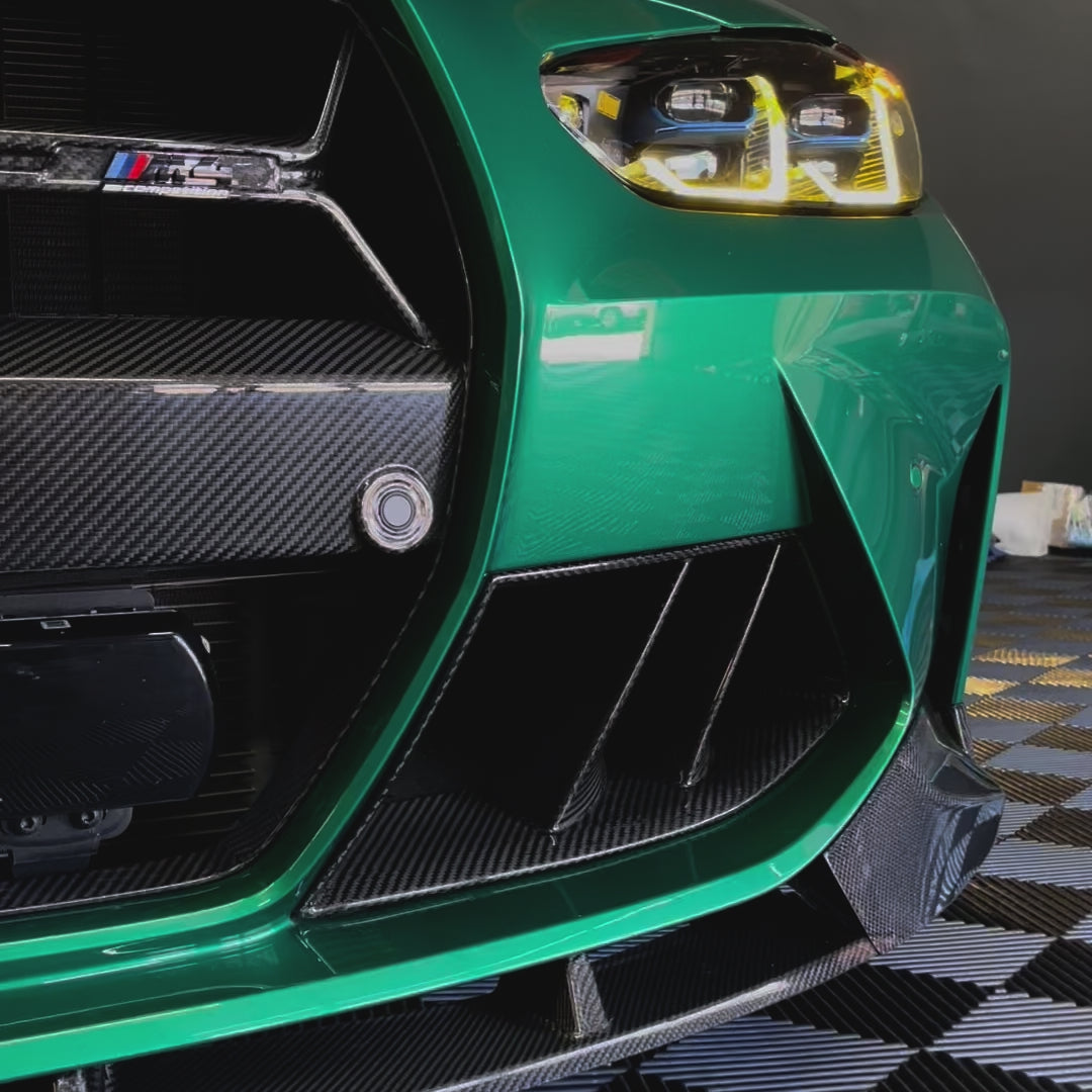 BMW G80/G82 M3/M4 Carbon Fiber Front Bumper Duct Vents (V2 Dual Slats)