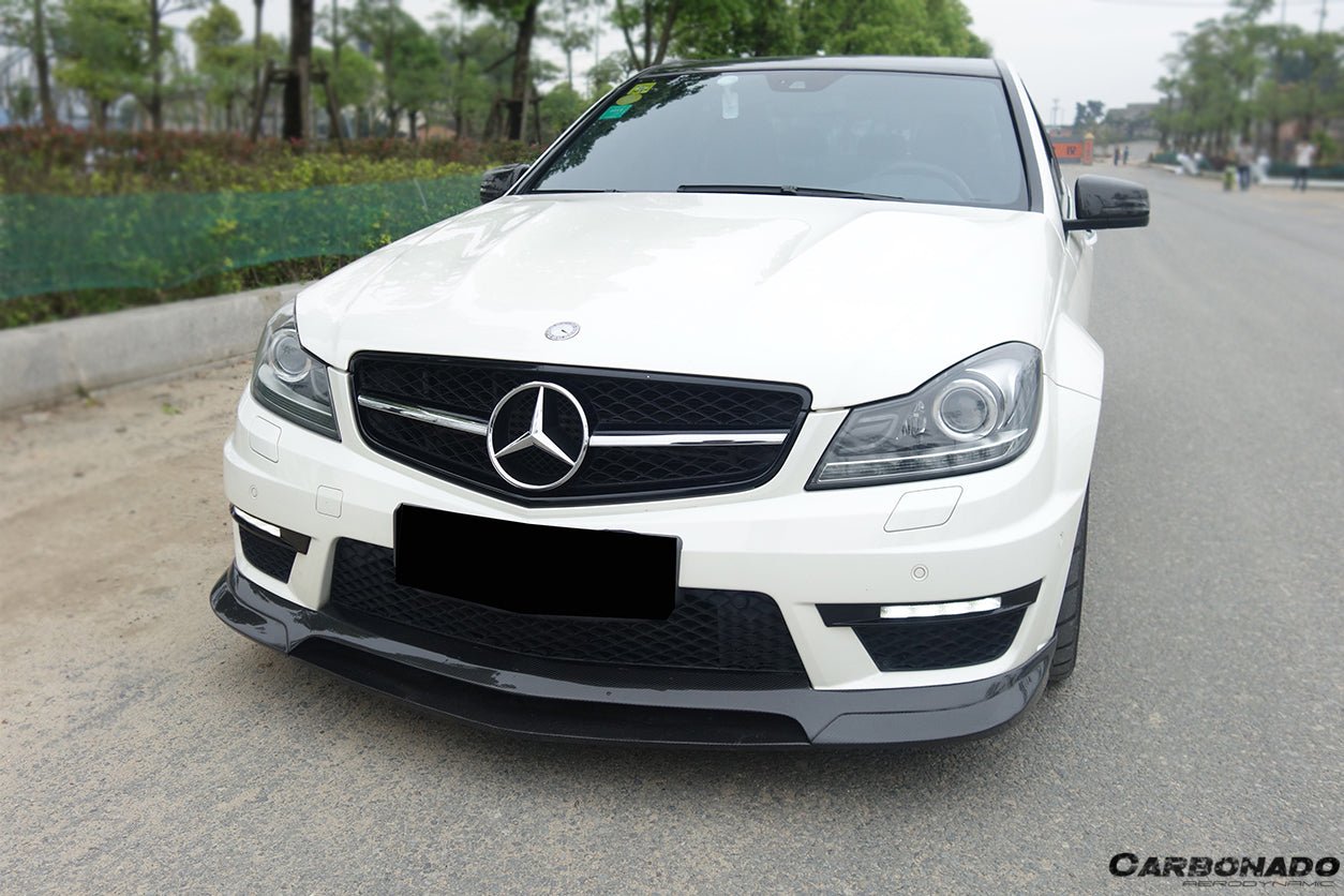 2012 - 2014 Mercedes Benz W204 C63 AMG RZ Style Carbon Fiber Front Lip