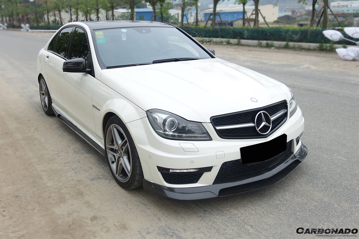 2012 - 2014 Mercedes Benz W204 C63 AMG RZ Style Carbon Fiber Front Lip