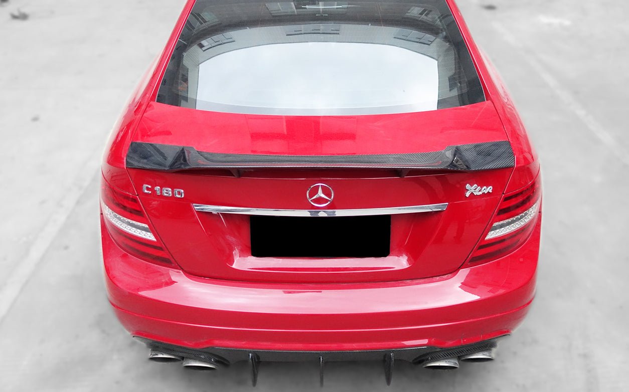 2012 - 2014 Mercedes Benz W204 C Class & C63 AMG Carbon Fiber Rear Lip Diffuser