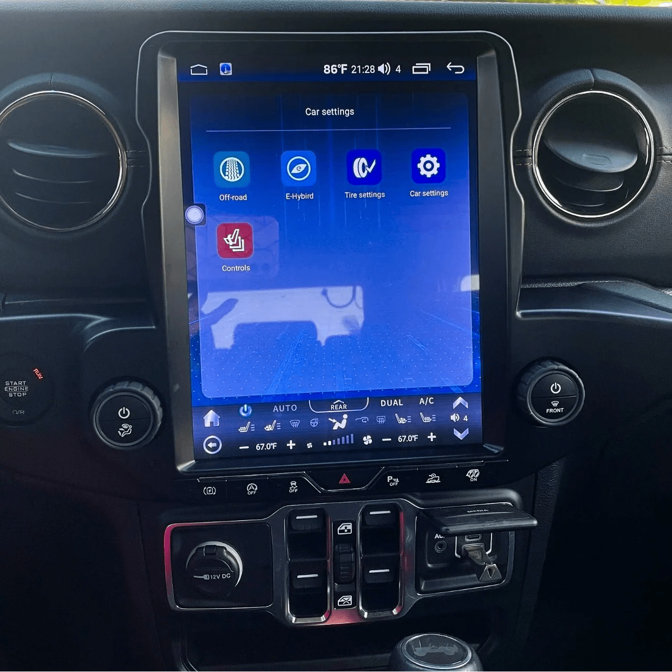 Jeep Wrangler JL 12.1 Inch Vertical Touchscreen CarPlay Infotainment System 2018-Up