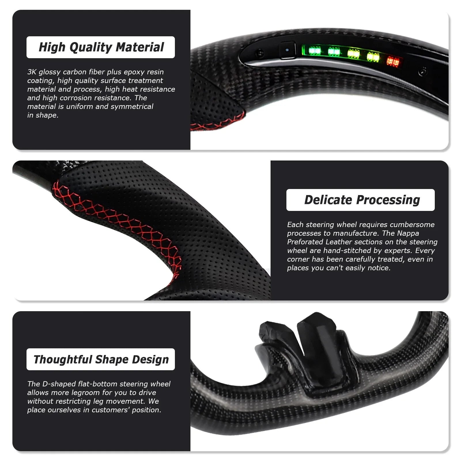 Ford Mustang S550 Custom Carbon Fiber Steering Wheel 2015-2023