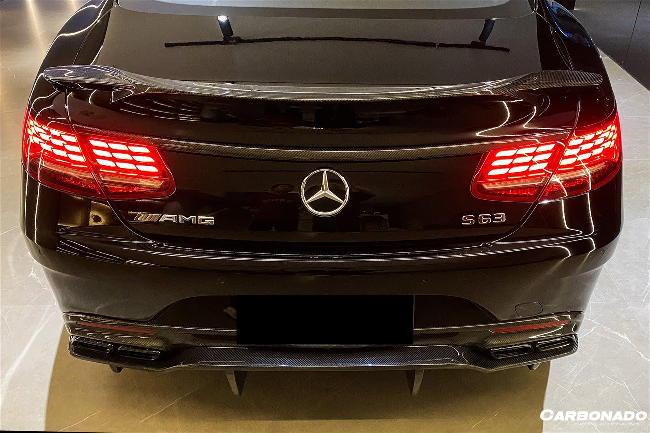 2014 - 2021 Mercedes Benz S Class C217 Coupe RT Style Carbon Fiber Trunk Spoiler