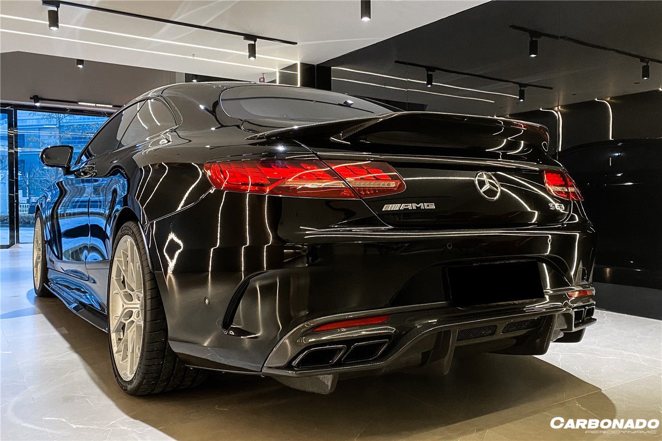 2014 - 2021 Mercedes Benz S Class C217 Coupe RT Style Carbon Fiber Trunk Spoiler