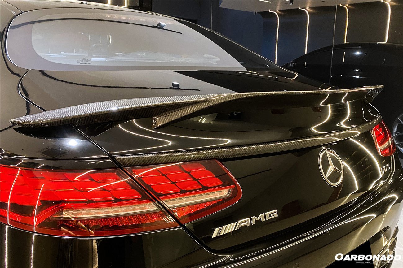 2014 - 2021 Mercedes Benz S Class C217 Coupe RT Style Carbon Fiber Trunk Spoiler