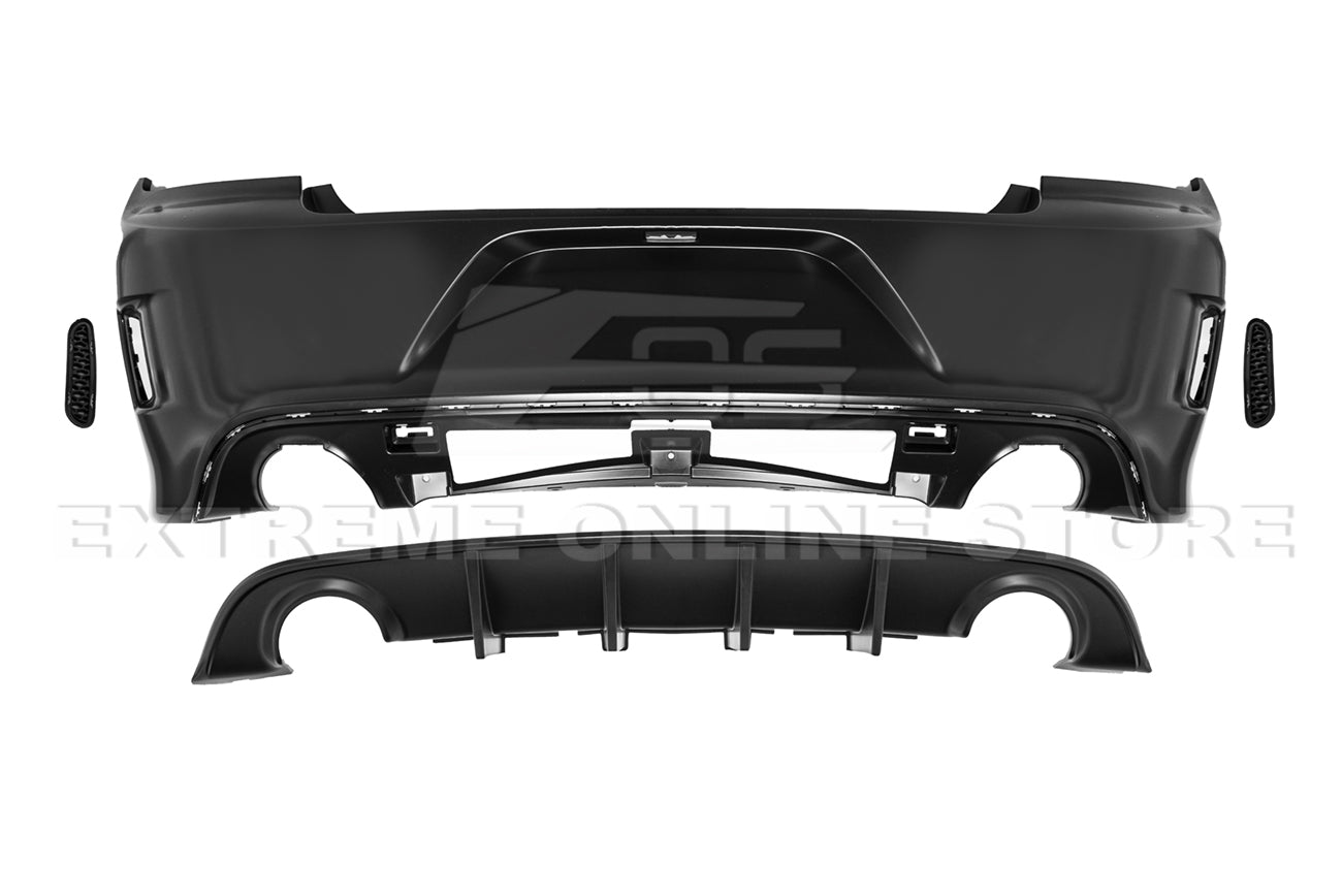 Dodge Charger LD SRT Hellcat Style Primed Black Rear Bumper Conversion Cover 2015-Up