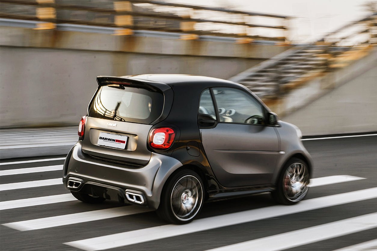 2016 - 2020 Smart Fortwo 453 BKSS Style Partial Carbon Fiber Rear Bumper