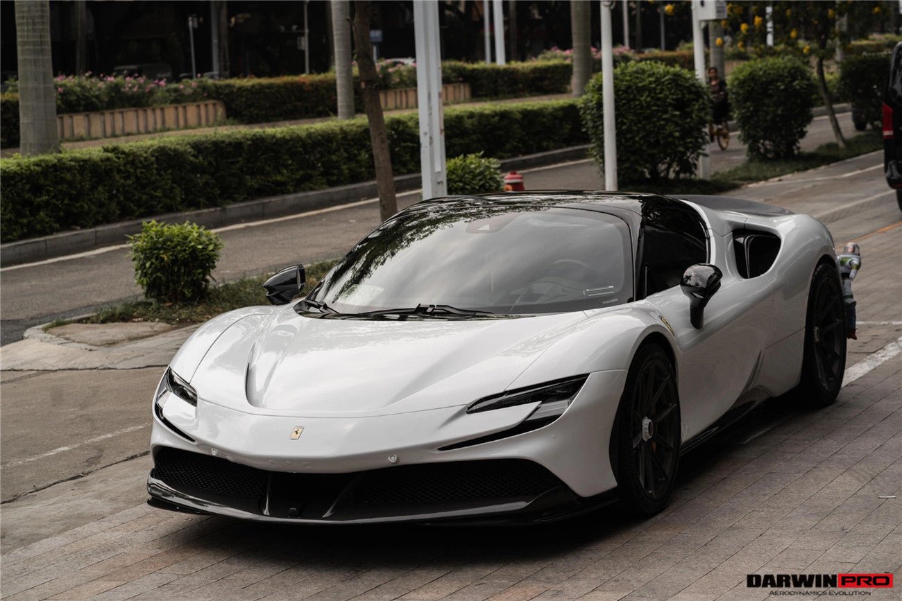 2020 - 2025 Ferrari SF90 Stradale OE Style Autoclave Carbon Fiber Front Bumper Side Splitter