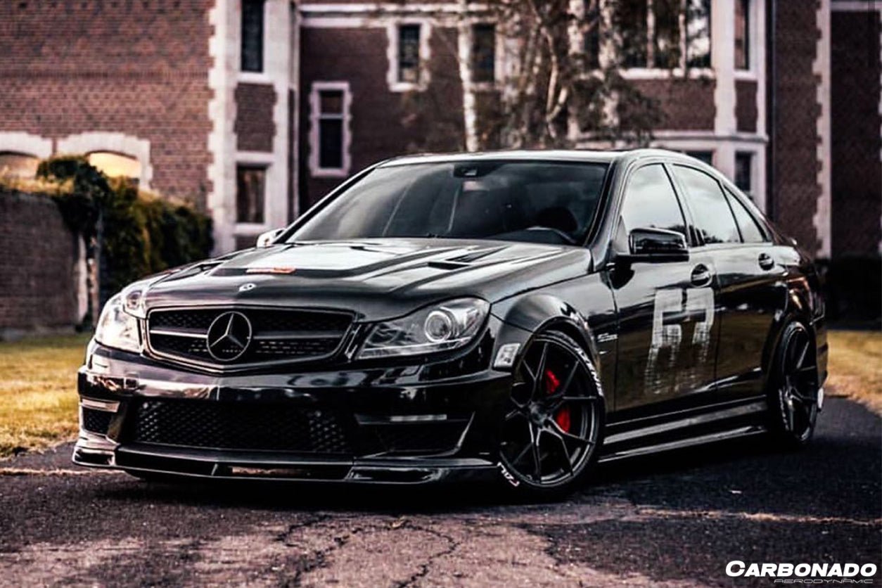 2008 - 2014 Mercedes Benz W204 C63 AMG RZ Style Carbon Fiber Side Skirts