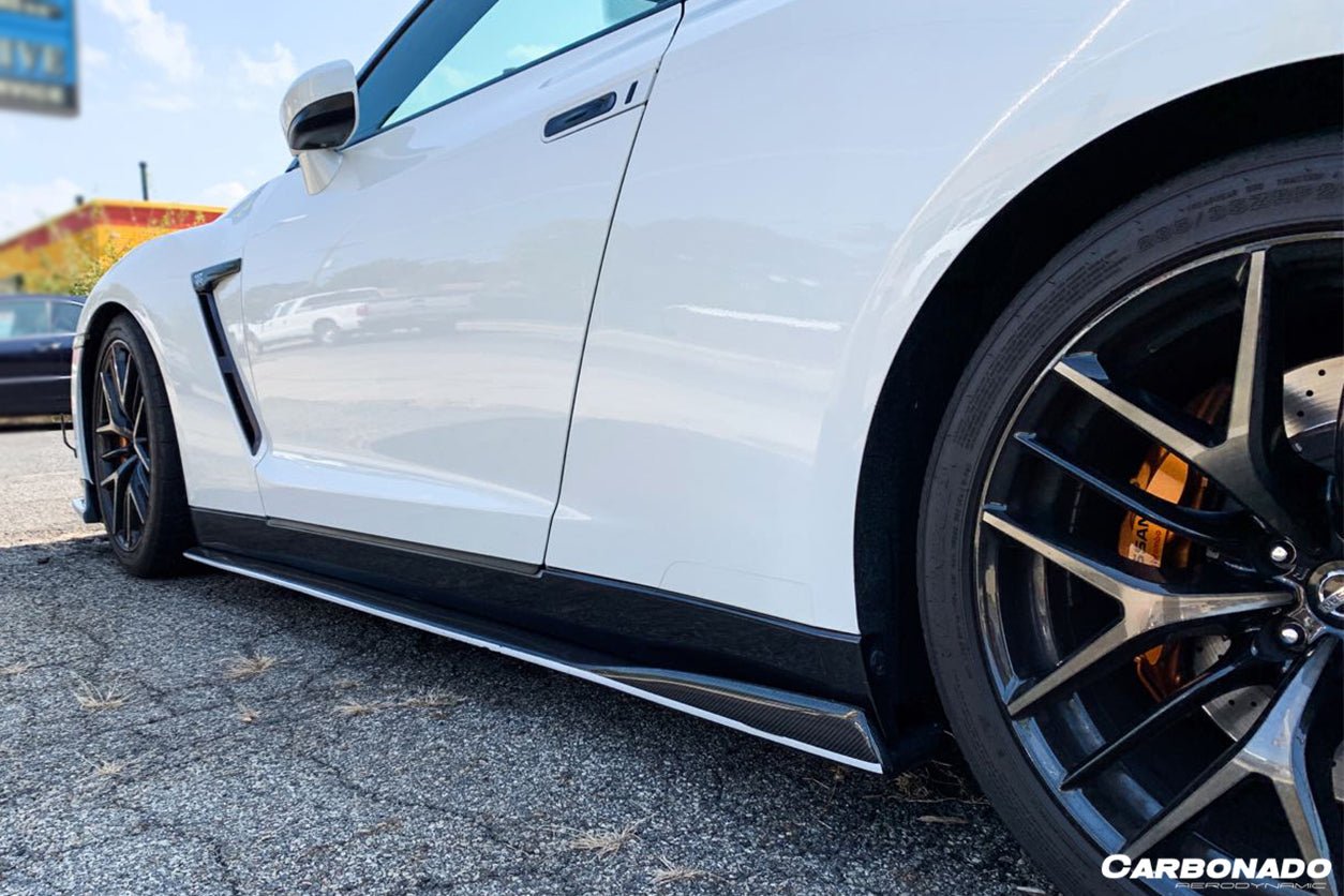 2008 - 2022 Nissan GTR R35 CBA/DBA VA-II Style Carbon Fiber Side Skirts Under Board