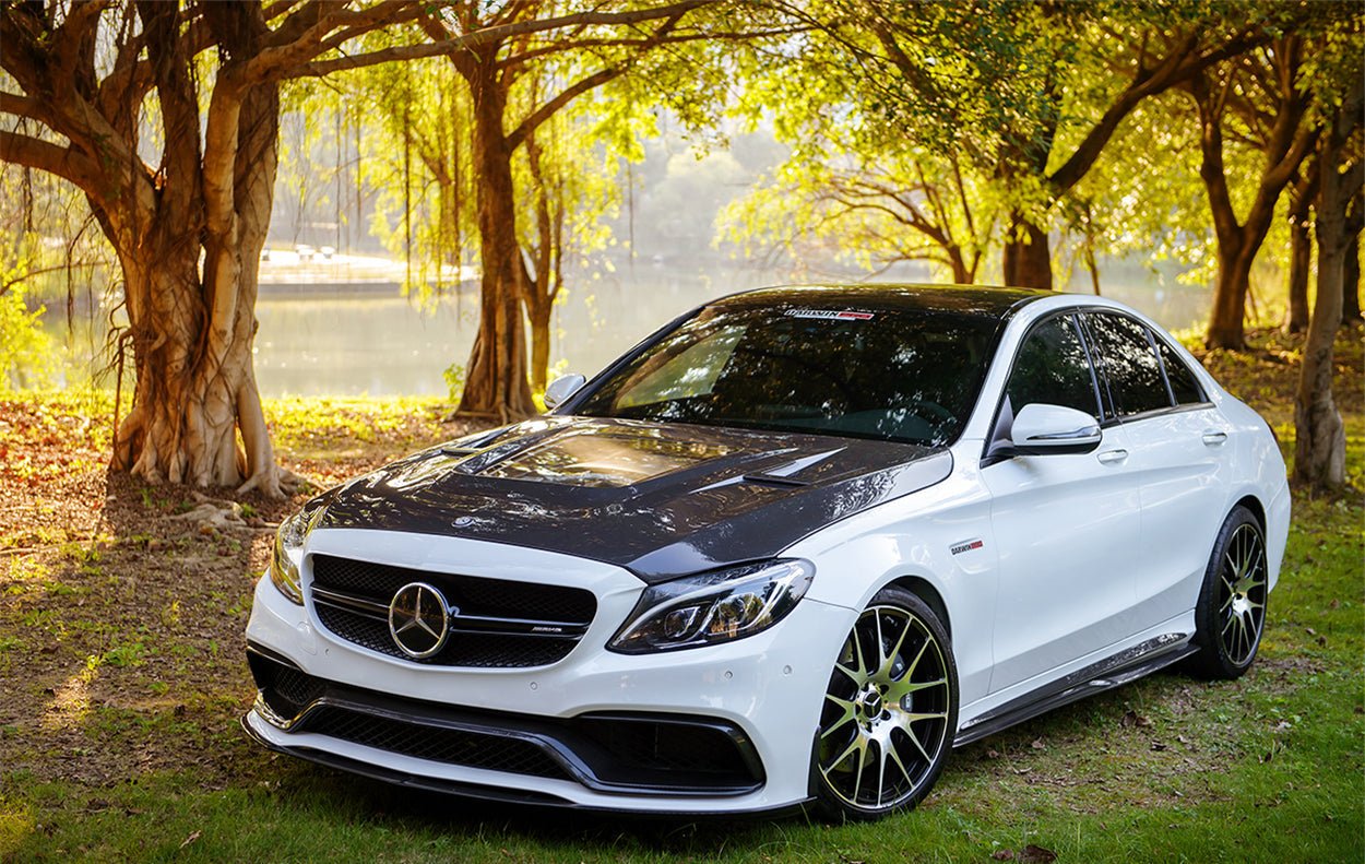 2015 - 2021 Mercedes Benz W205 C63/S AMG Sedan Carbon Fiber Side Skirts Extension