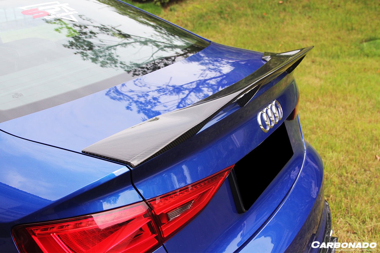 2013 - 2020 Audi S3/ A3 /RS3 Sedan RT Style Carbon Fiber Trunk Spoiler