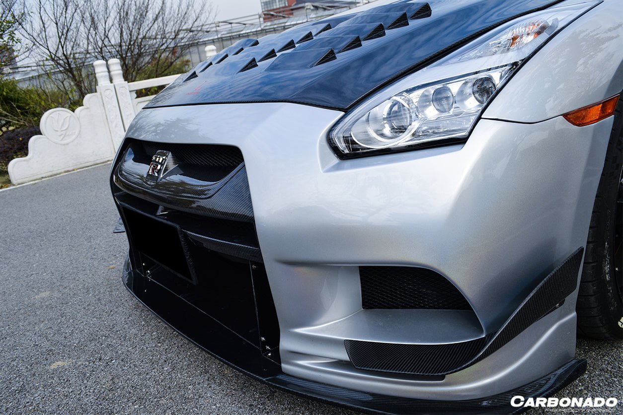 2008 - 2022 Nissan GTR R35 CBA/DBA TPR Style Partial Carbon Fiber Front Bumper