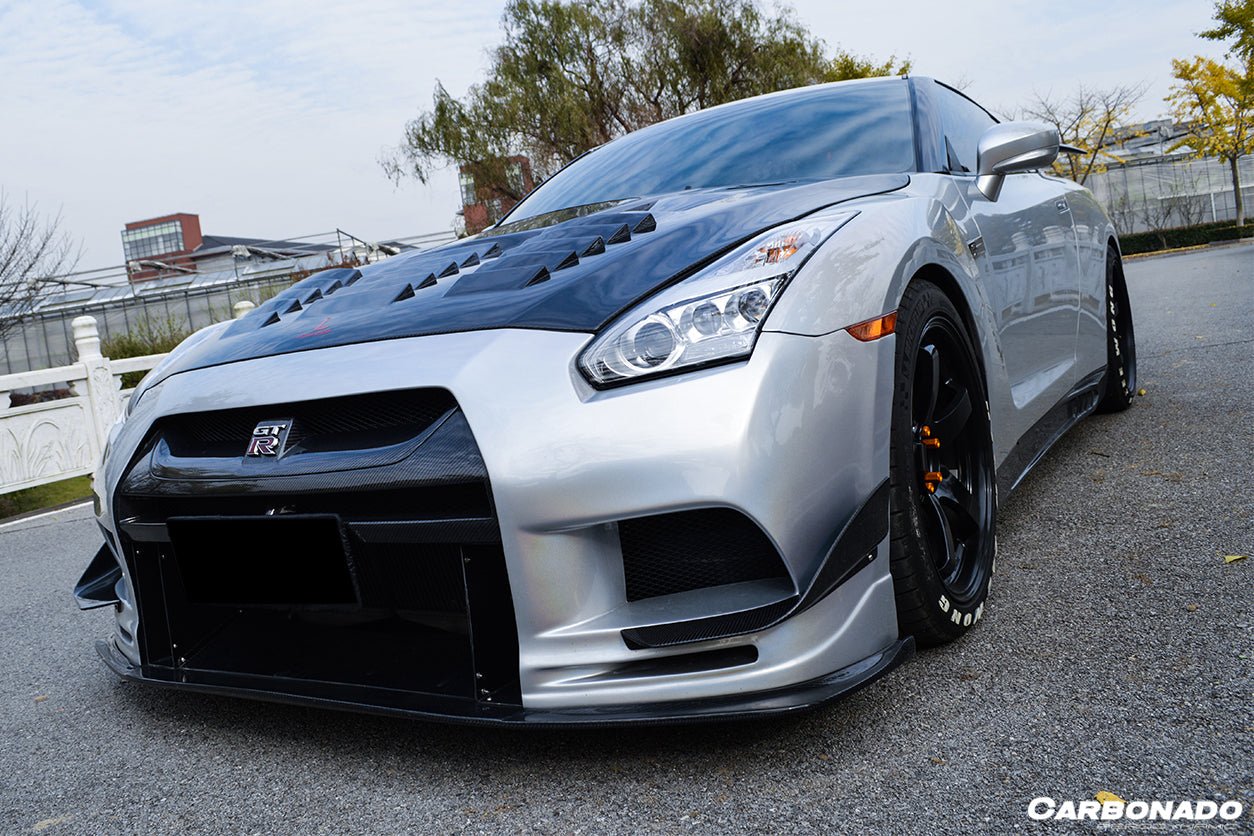 2008 - 2022 Nissan GTR R35 CBA/DBA TPR Style Partial Carbon Fiber Front Bumper