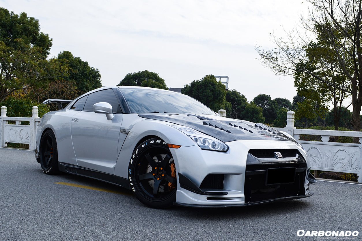 2008 - 2022 Nissan GTR R35 CBA/DBA TPR Style Partial Carbon Fiber Front Bumper