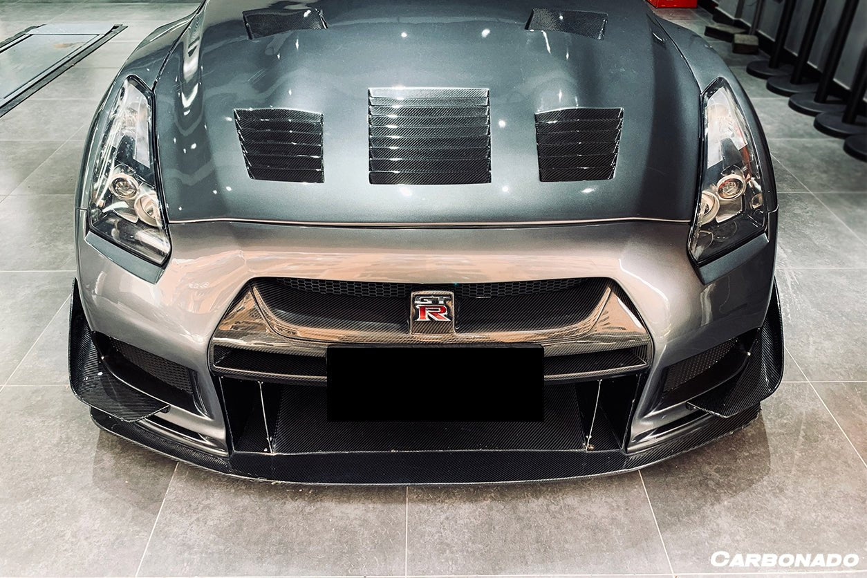 2008 - 2022 Nissan GTR R35 CBA/DBA TPR Style Partial Carbon Fiber Front Bumper