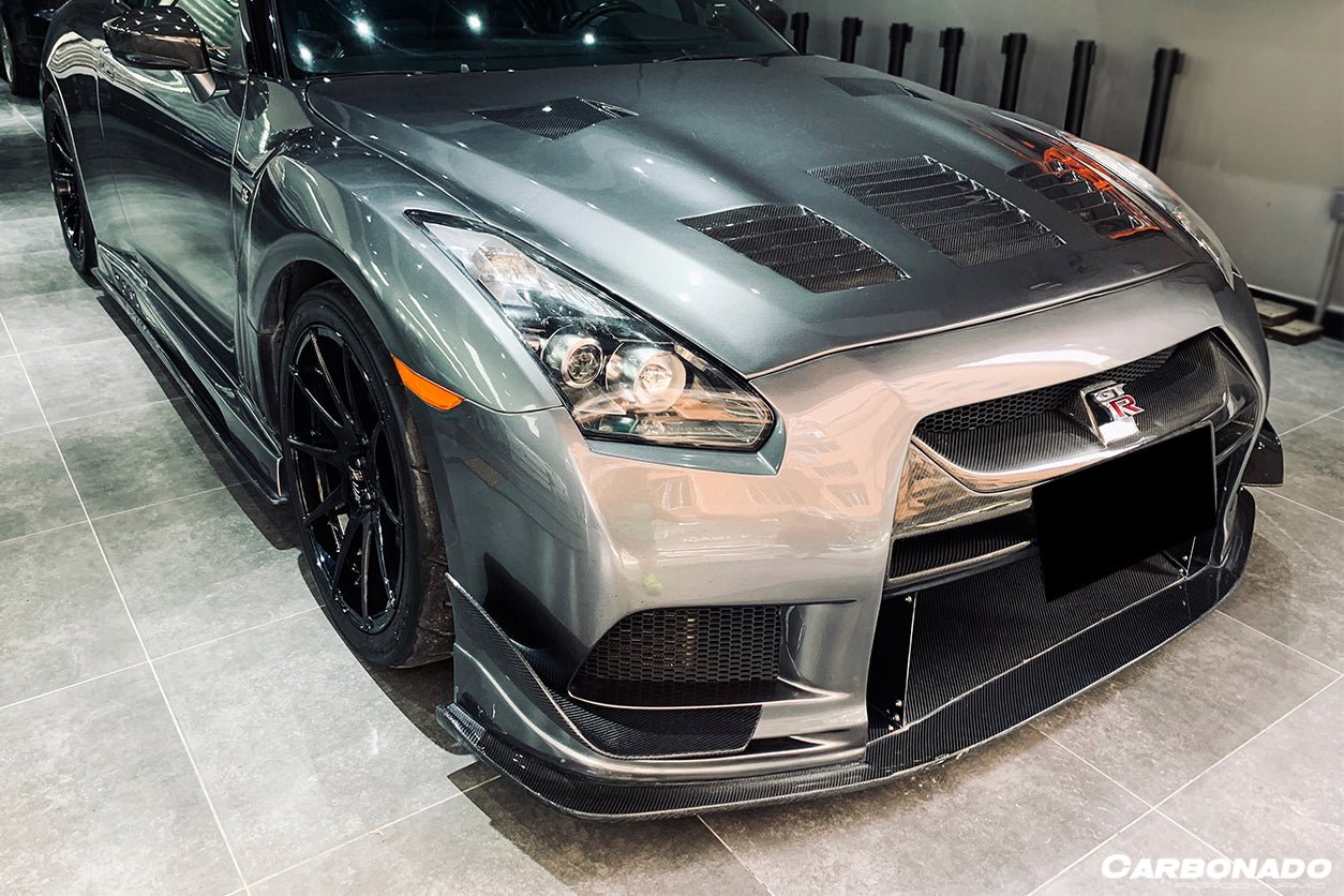 2008 - 2022 Nissan GTR R35 CBA/DBA TPR Style Partial Carbon Fiber Front Bumper