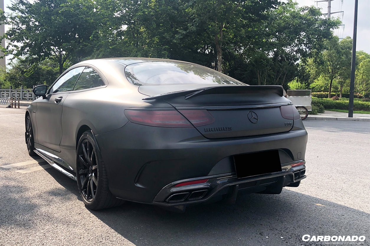 2014 - 2021 Mercedes Benz S Class C217 Coupe RT Style Carbon Fiber Trunk Spoiler