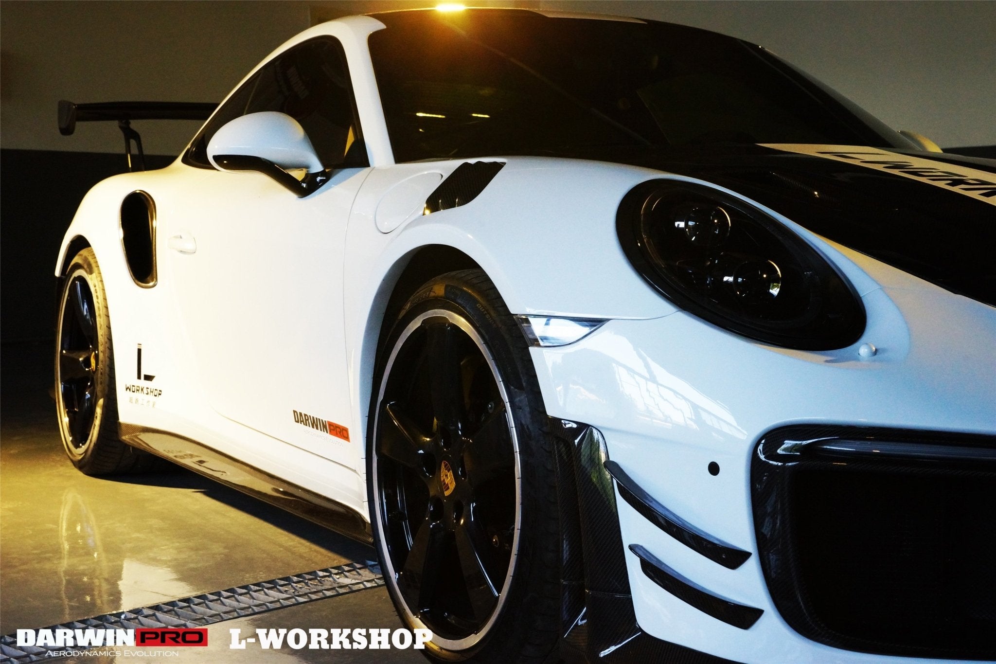 2013 - 2019 Porsche 911 991 Turbo S GT2RS Style Partial Carbon Fiber Front Bumper and Fender