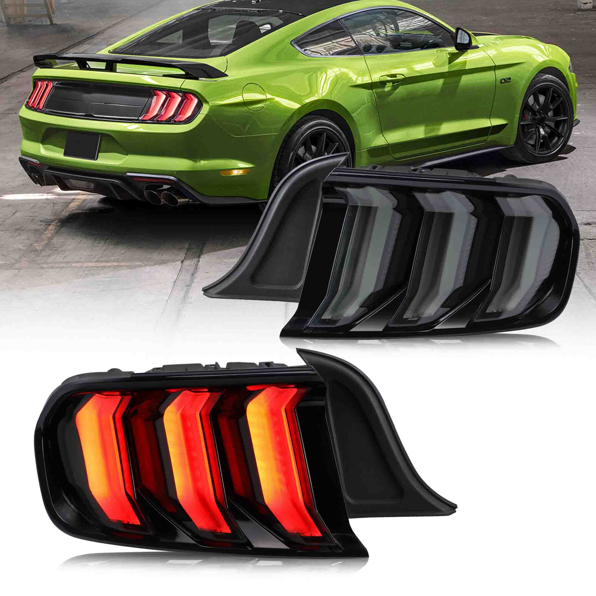 Ford Mustang USA Specs W/ Red Turn Signal LED Taillights 2015 - 2023