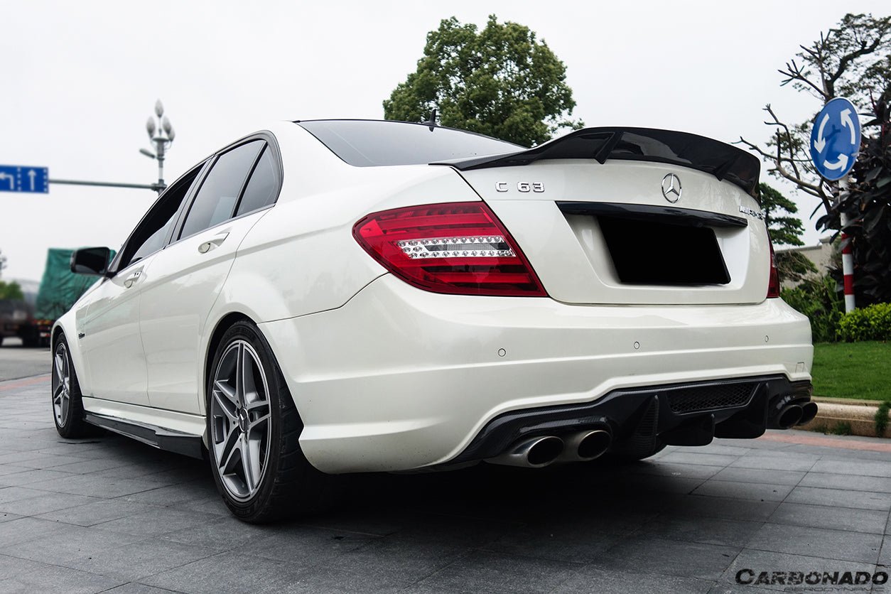 2012 - 2014 Mercedes Benz W204 C63 AMG Sedan VS Style Carbon Fiber Rear Lip
