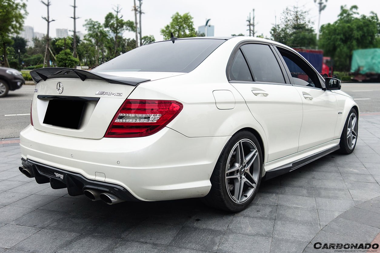 2012 - 2014 Mercedes Benz W204 C63 AMG Sedan VS Style Carbon Fiber Rear Lip