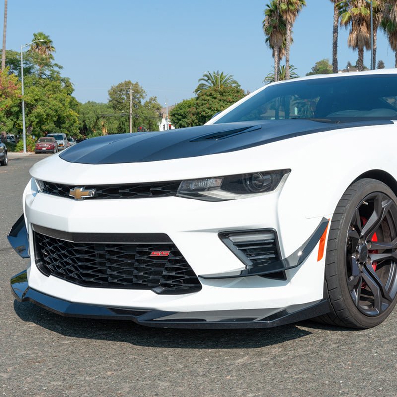 Chevrolet Camaro 6th Gen SS ZL1 Conversion Gloss Black Carbon Fiber Front Lip Splitter 2016-2018