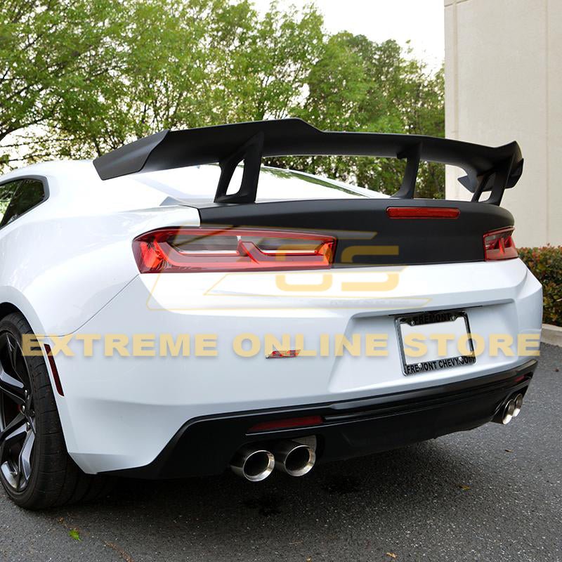Chevrolet Camaro 6th Gen ZL1 1LE Style Gloss Black Carbon Fiber High Wing Rear Trunk Spoiler 2016-2024