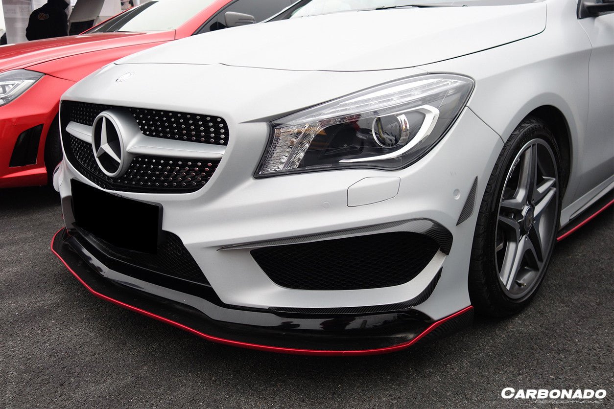 2013 - 2016 Mercedes Benz W117 CLA Sport / CLA45 AMG RZS Style Front Canards