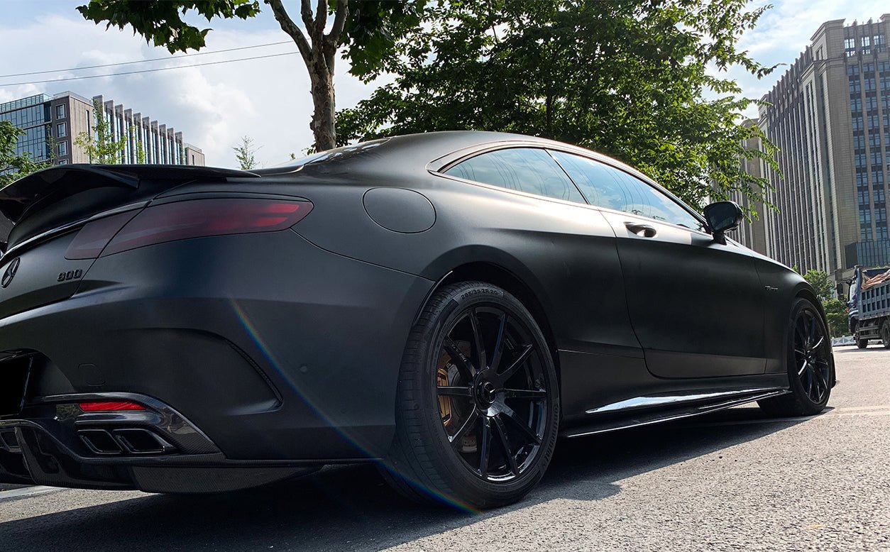 2014 - 2021 Mercedes Benz C217 S63/S65 AMG Coupe Carbon Fiber Side Skirts Extension