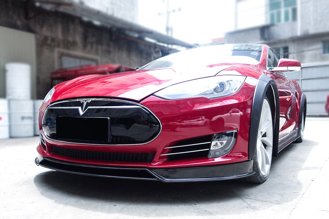 2012 - 2015 Tesla S Pre-facelift RS Style Carbon Fiber Front Lip