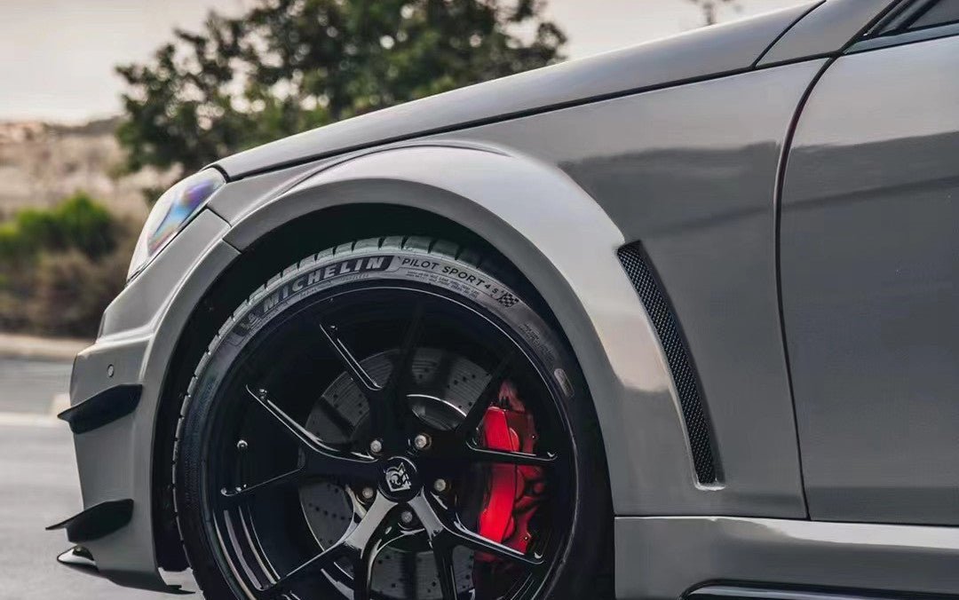 2012 - 2014 Mercedes Benz W204 C63 AMG Sedan BKSS Style Wide Full Body Kit