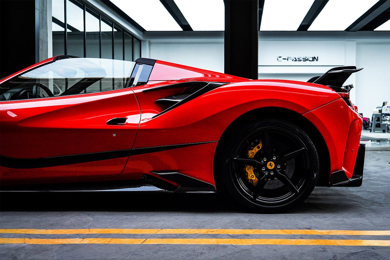 2015-2020 Ferrari 488 MSY Style Carbon Fiber Side Air Intake Flaps