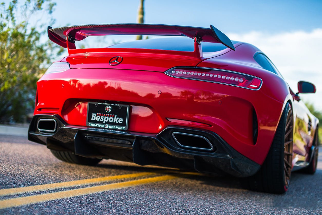 2015-2016 Mercedes Benz AMG GT GTS IMP Performance Partial Carbon Fiber Rear Bumper with Diffuser