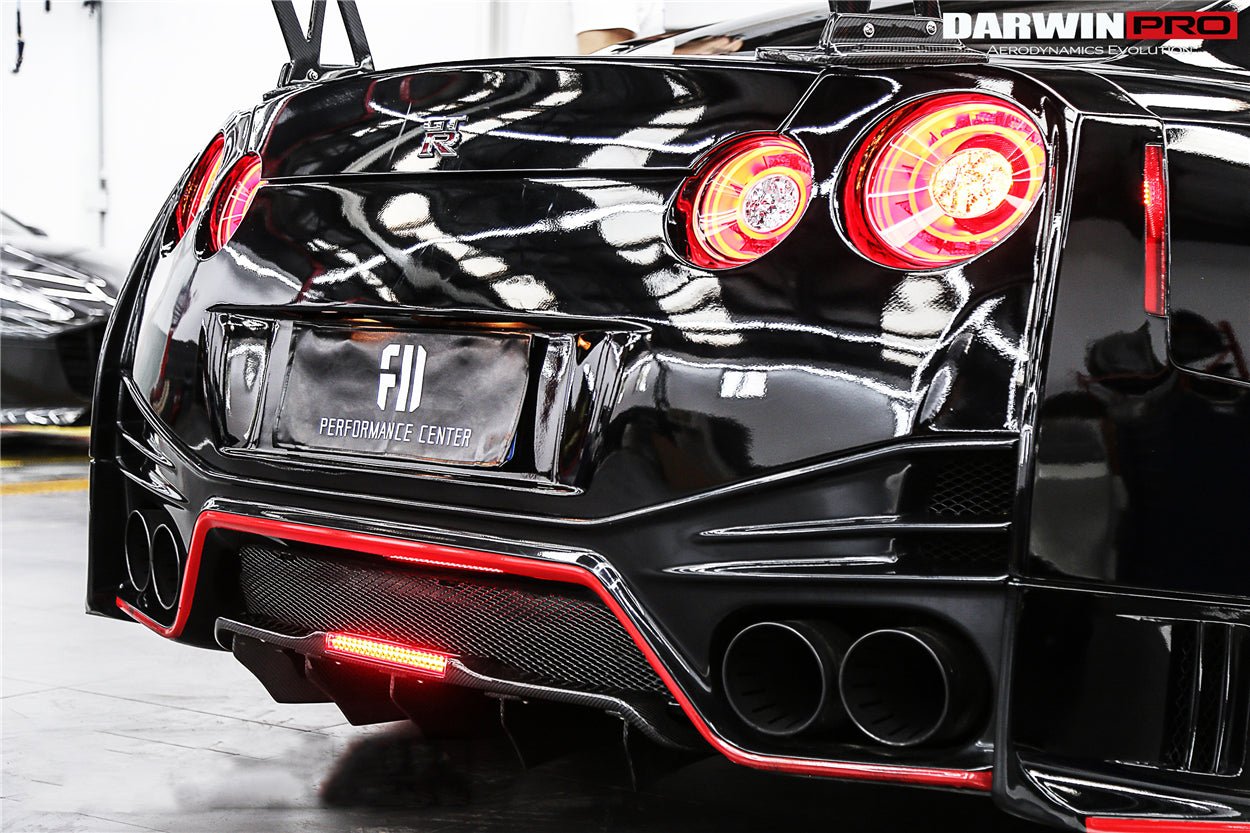 2012 - 2022 Nissan GTR R35 DBA & EBA BKSS Style Carbon Fiber Rear Diffuser Canards