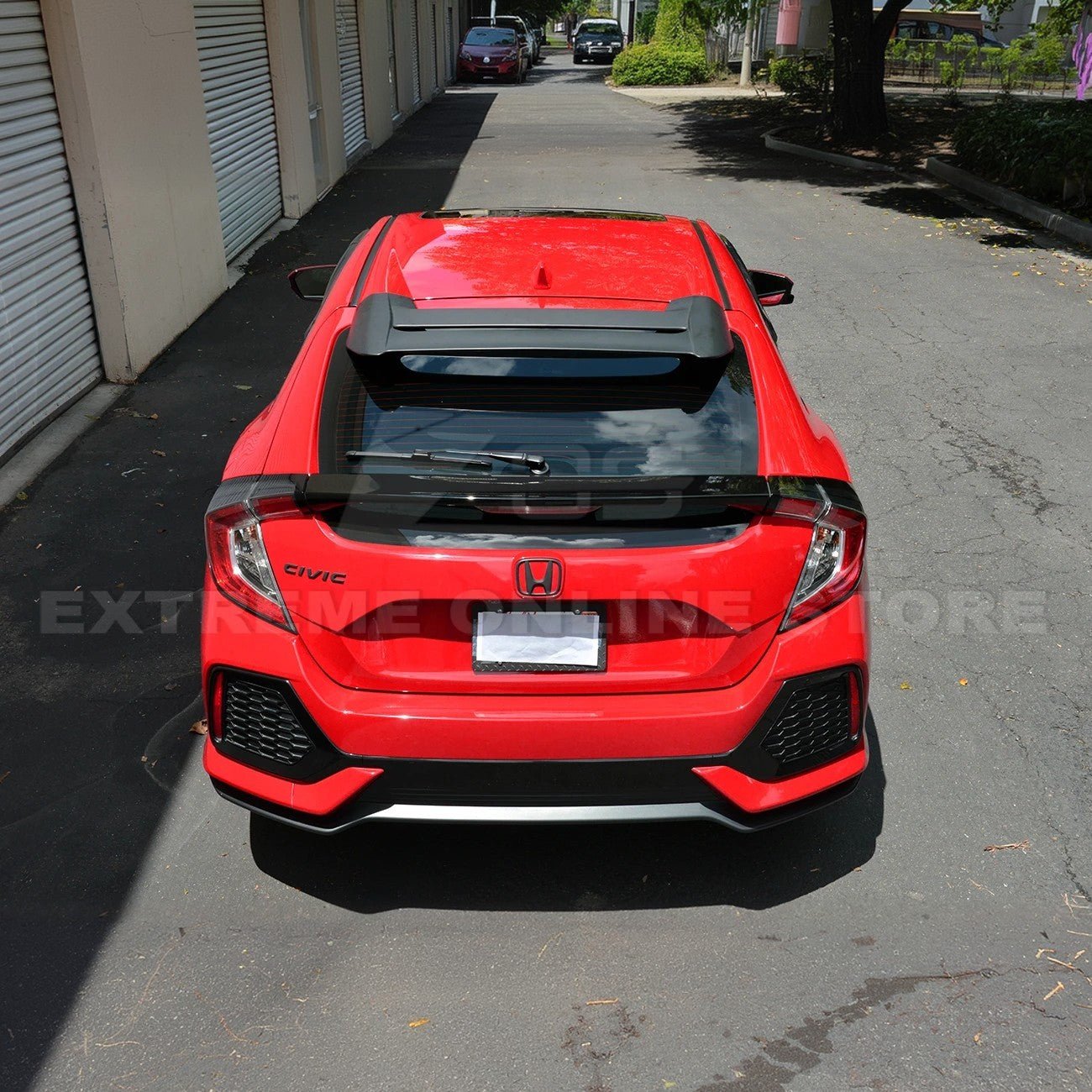 Honda Civic Hatchback FK7 Mugen Style Primer Black Rear Roof Spoiler 2016-2021