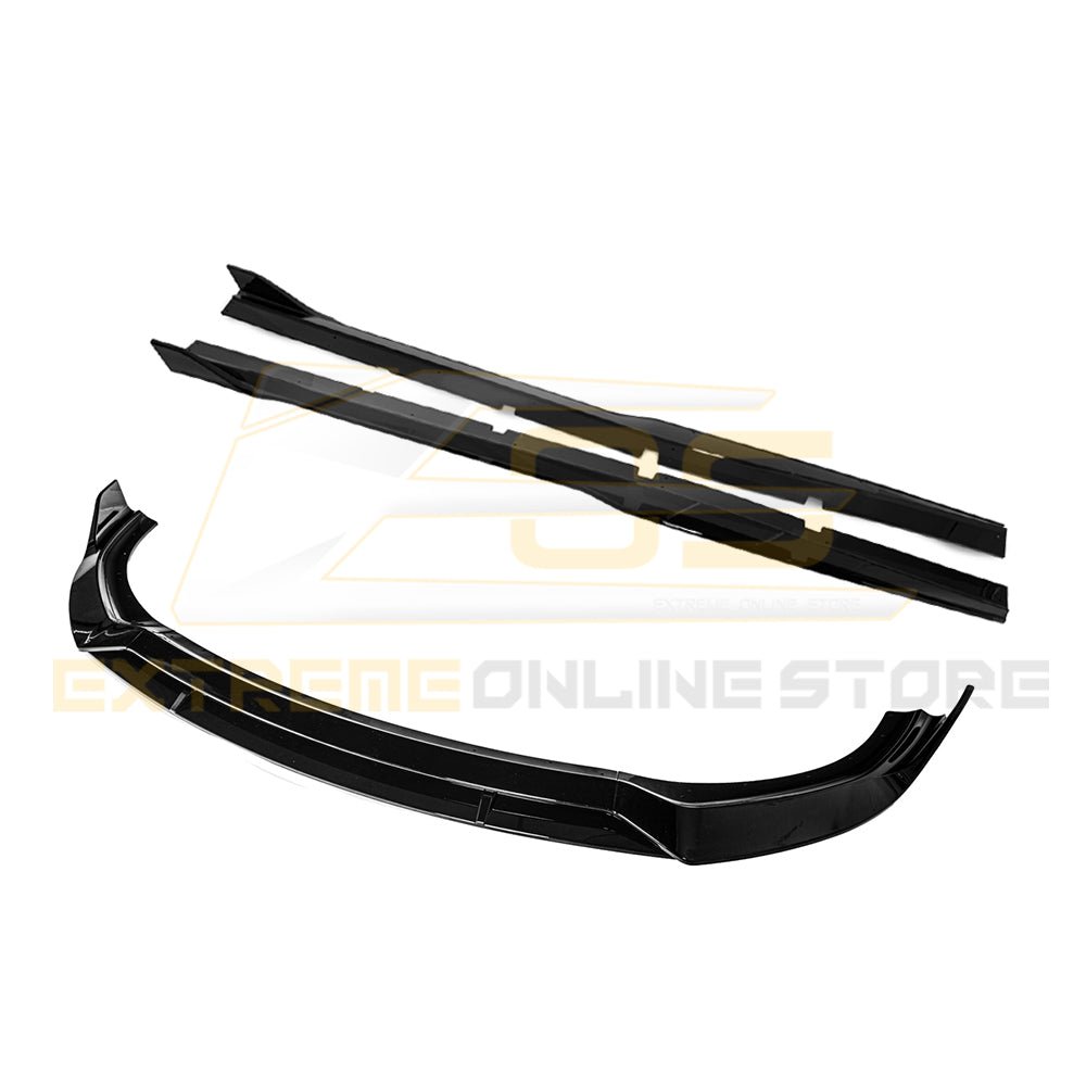 Dodge Charger LD SRT Performance Style Gloss Black Front Splitter Side Skirts Kit 2015-Up