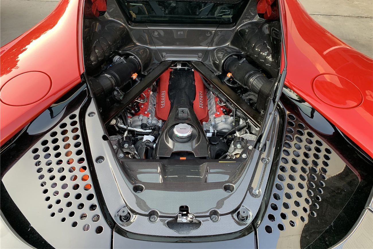 2020 - 2025 Ferrari SF90 Stradale OE Style Autoclave Carbon fiber Engine Cooling Mesh
